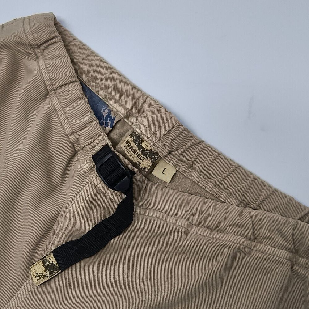 Vintage Gramicci Mens Twill Beige Pants size Large Belted Climbing Hiking